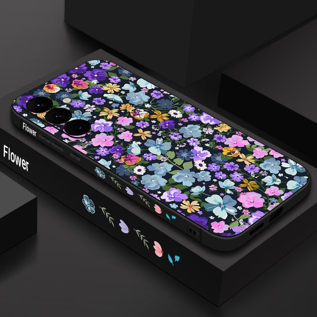 MOESOE Handyhülle mit Blumenmuster für Samsung Galaxy S25 S24 S23 S22 Ultra S26 FE A57 A17 A56 A16 A55 A15 A36 in Weiß und Multicolour - Bild 1