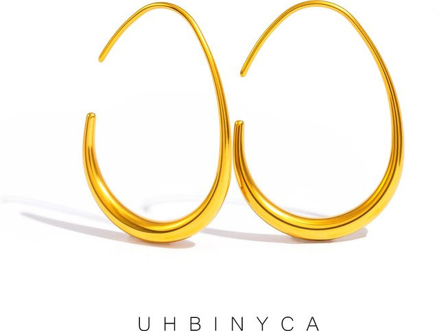 UHBINYCA Creolen, 14-karätig vergoldeter Edelstahl, Gold, Damen - Bild 1