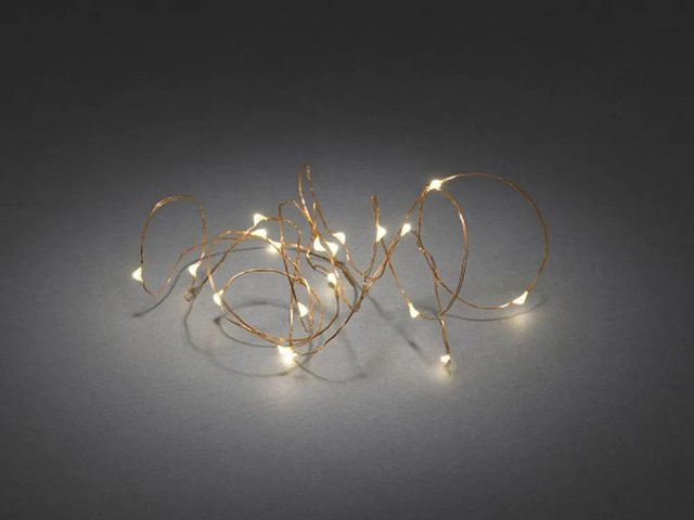 Konstsmide Micro LED Lichterkette für innen mit 40 warmweißen LEDs und kupferfarbenem Draht, batteriebetrieben - Bild 2