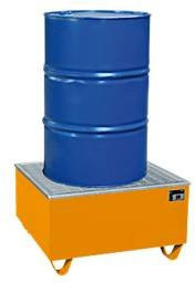 Auffangwanne BAUER AW-1/PE mit Gitterrost, orange, Volumen: 200 l, B/T/H: 81,5 x 81,5 x 47,0 cm - Bild 1