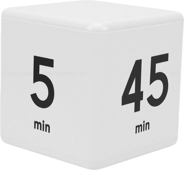 TOMTOP JMS Countdown-Timer im Würfeldesign mit mehreren Zeiteinstellungen für 5, 15, 25 und 45 Minuten, Weiß - Bild 1