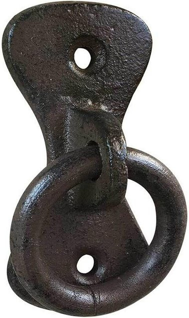 Anbindering Mauerring aus Gusseisen im Antik-Stil, Farbe Braun - Bild 1