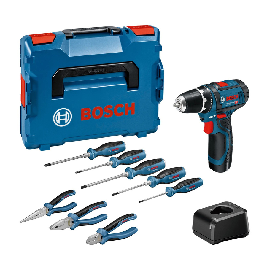 Bosch Professional Akku-Bohrschrauber GSR 12 V-15 Handwerkzeug-Set in Blau - Bild 2