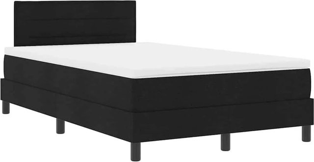 vidaXL Boxspringbett mit Matratze Schwarz Stoff B/T/H: 120 x 193 x 88 cm - Bild 1