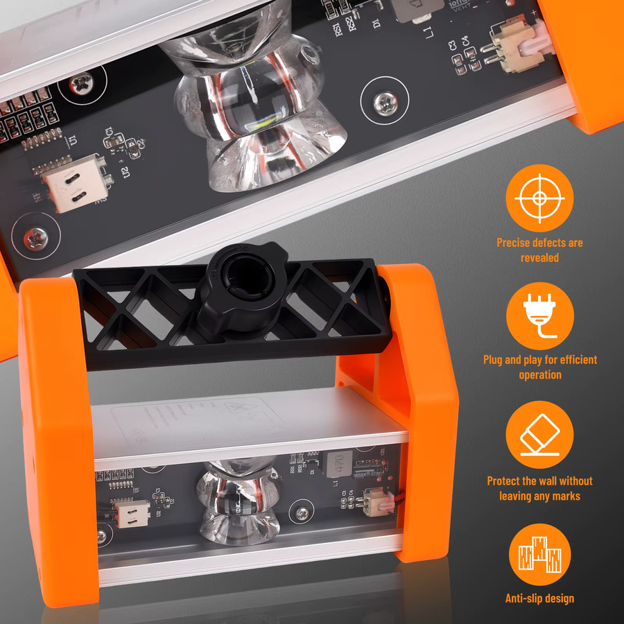 Podofo Wandschleif-Inspektionsleuchte mit 155 Grad Ultra-Weitwinkel für Lackierarbeiten in Transparent und Orange - Bild 3