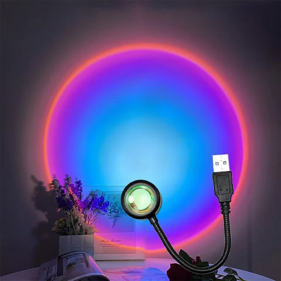 YzzYzz LED Sonnenuntergang Licht Regenbogen Nachtlampe Projektor für Atmosphäre und Fotografie - Bild 2