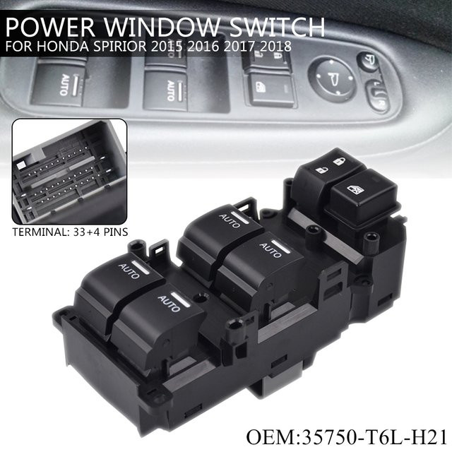 Malcayang Fensterheber Schalter für Honda HRV 2015-2018 Accord Odyssey in Schwarz - Bild 1