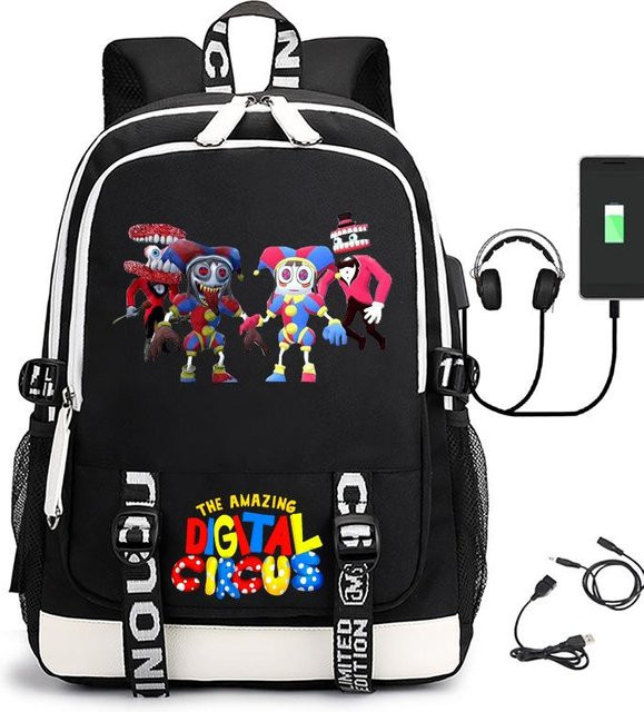 3-teiliges Schulrucksack-Set in Schwarz aus Oxford-Stoff mit Schultasche und Federmäppchen - Bild 1