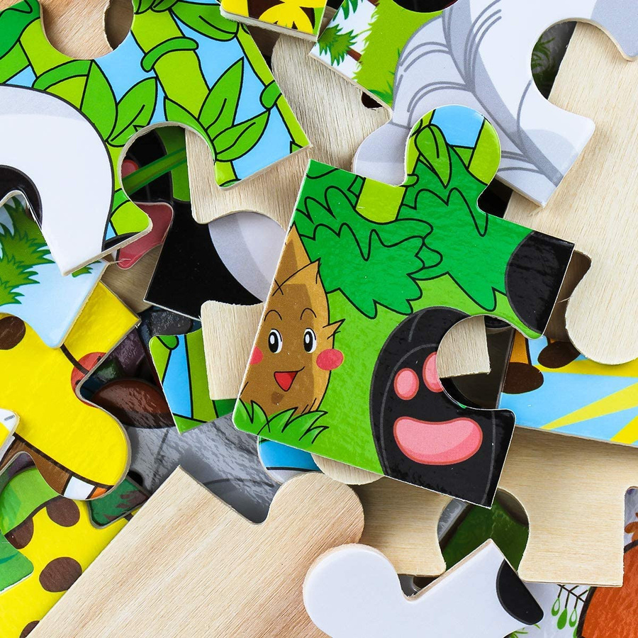 Yiran toy Kleinkind-Puzzle Tiere Holz 6er-Pack Bunt - Bild 2