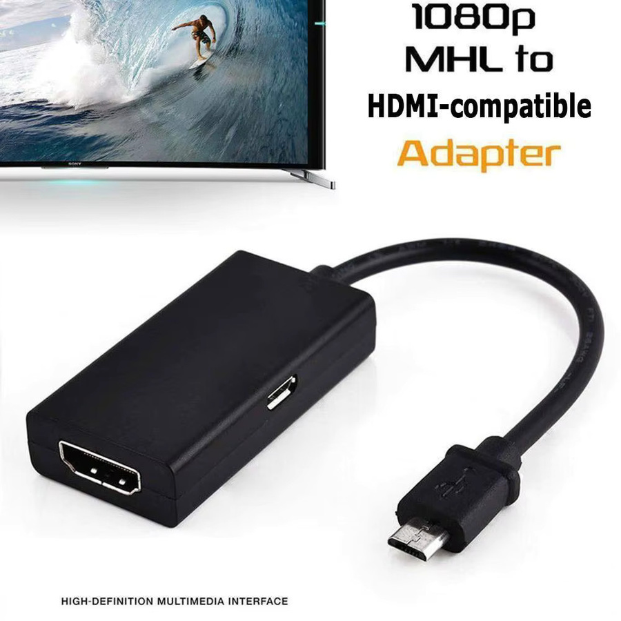 GRWIBEOU Micro USB auf HDMI Adapter Kabel für Android, 1080P Full HD, Schwarz - Bild 3