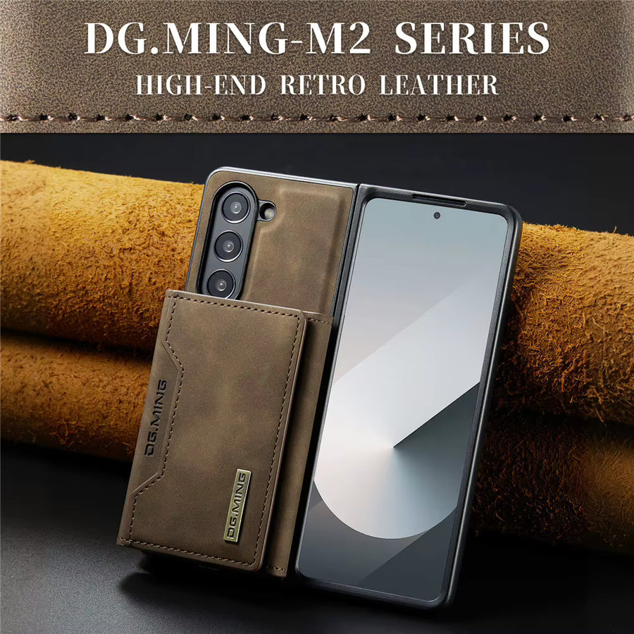 2-in-1 Magnetische Vintage-Brieftasche aus Leder für Samsung Galaxy Z Fold 8 Ultra, Fold 7, Fold 6, Fold 5 und Fold 4 in Schwarz mit Kartenfächern und stoßfester Schutzhülle - Bild 2