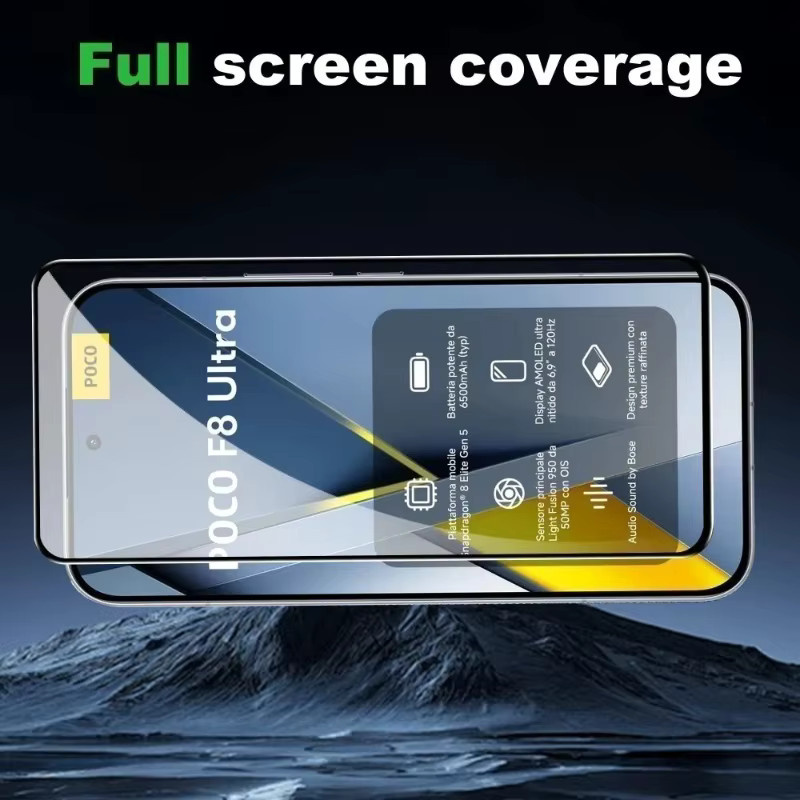 3 Stück Ultra-Klare Displayschutzfolie aus gehärtetem Glas für Xiaomi Poco F8 F7 Ultra F6 F5 Pro F4 F3 GT und Poco X7 X6 X5 X4 Pro X3 GT, Transparent - Bild 4