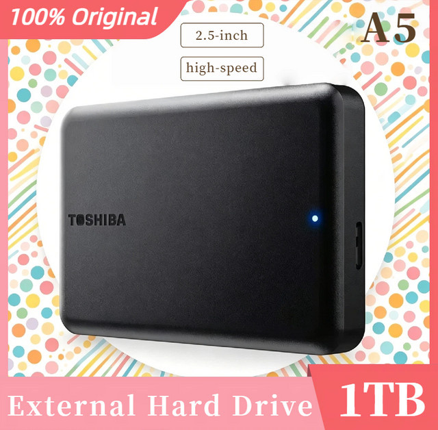 Toshiba Externe Festplatte 1TB HDD, 2,5 Zoll, USB 3.2 Gen1, Schwarz - Bild 1