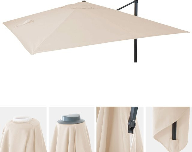 Ersatzbezug für MCW Luxus-Ampelschirm A96 aus Polyester, Farbe: Creme - Bild 1