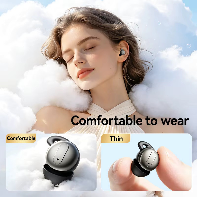 Acer Ohr799 Kabellose Bluetooth-Schlafkopfhörer in Schwarz mit In-Ear-Design und Geräuschunterdrückung für Anrufe - Bild 2