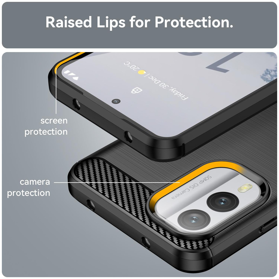 Stoßfeste TPU-Schutzhülle mit Kohlefasertextur für Nokia X30 X100 XR20 X10 X20 in Schwarz - Bild 3