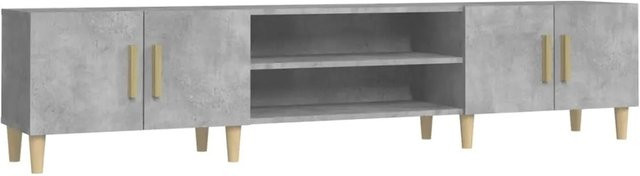 vidaXL TV-Schrank aus Holzwerkstoff und Eukalyptus in Betongrau Matt, B/T/H: 180 x 31,5 x 40 cm - Bild 1