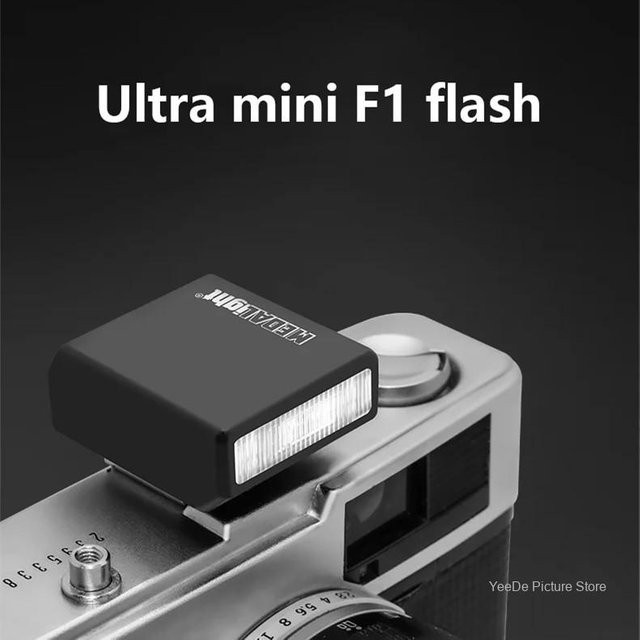 Medalight F1 Mini wiederaufladbarer Kamerablitz Speedlite Universal in Silber für Fuji, Sony, Nikon, Canon, Ricoh GR3 und GR3X sowie Sony ZV1 - Bild 1