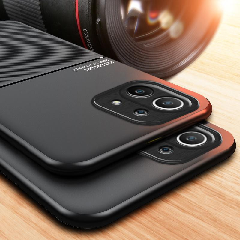 Xiaomi Mi 11 Lite 5G Handyhülle aus Leder mit magnetischem Autohalter in Schwarz - Bild 1