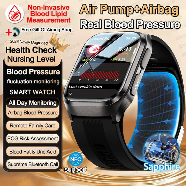 GUHUAVMI Smartwatch, Blau, Silikon, NFC, Herren - Bild 1