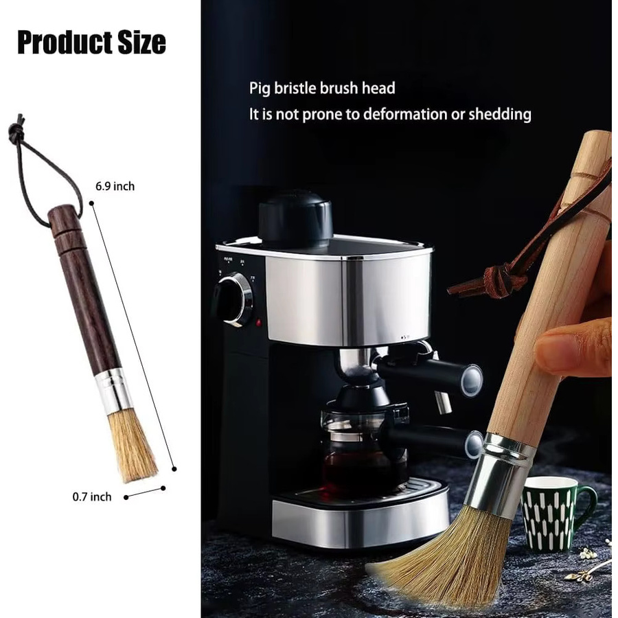 FEB.WIND Kaffeebürste und Mühlenreiniger aus Holz in Braun für Espresso-Brühgruppen, Siebträger, Schaufel und Tamper - Bild 2