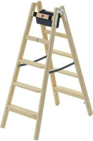 Hailo Holzleiter Master H80 Leaning Ladder mit 5 Stufen aus FSC-zertifiziertem Holz in Multicolour, Höhe: 150 cm - Bild 1
