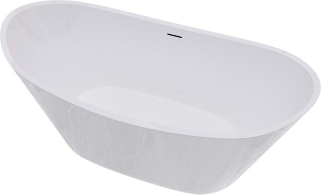 AICA Freistehende Badewanne Oval aus Acryl in Weiß inkl. Ab- und Überlauf B: 150 cm, T: 72 cm - Bild 1