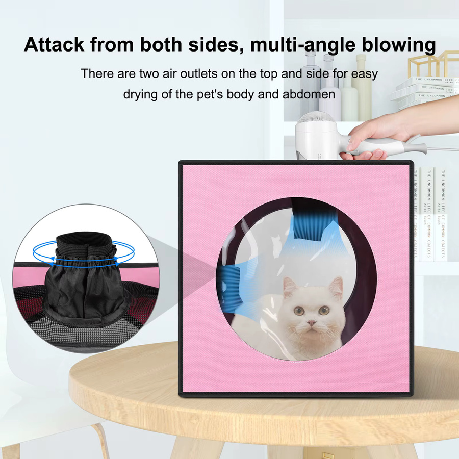 FUNADD Haustier-Badetrocknungsbox tragbar und faltbar für Hunde bis 5 kg in Blau oder Pink, B/T: 40 x 40 cm - Bild 2