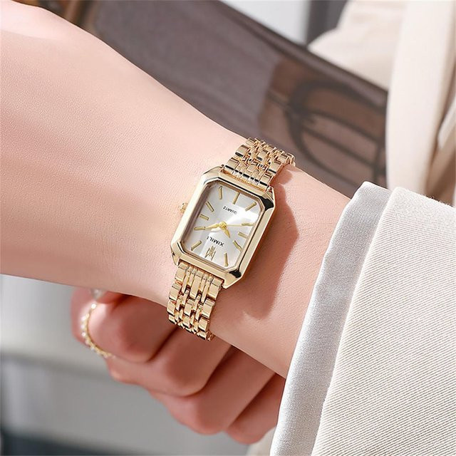 Yiran bag Armbanduhr Quarz, Edelstahl, Gold, Rechteckig, Damen - Bild 1