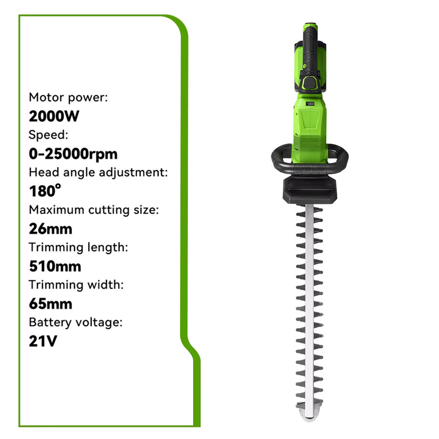 Onegreen Bürstenloser Elektrischer Heckenschneider 2000W für Makita LXT 18V Akku, Kabelloses Garten-Strauchschneidewerkzeug in Grün - Bild 2