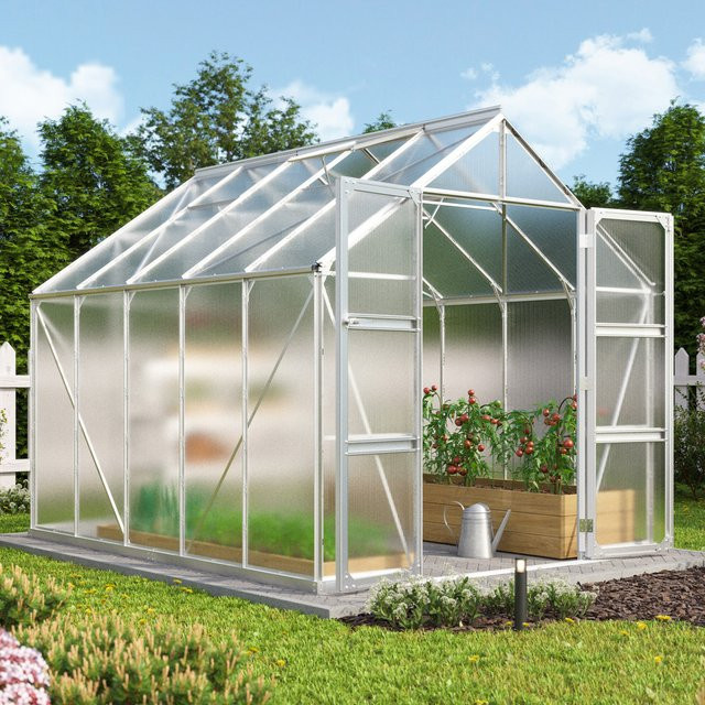 Vitavia Gewächshaus Domus 8300 in Silber mit Polycarbonat-Verglasung und Aluminiumrahmen, 8,3 m² - Bild 1