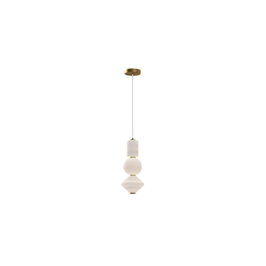 Alora Mood Bijou Pendelleuchte in Gold/Messing mit weißem Keramikschirm - Bild 1