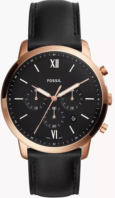 Fossil Neutra Chronograph Herrenuhr, Quarz, Edelstahl, 44 mm, Schwarz - Bild 1