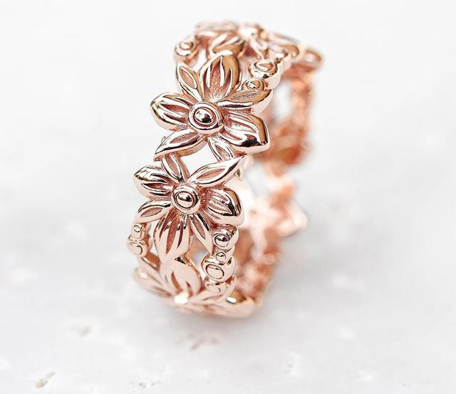 CAOSHI Blumenring, Kupfer, Roségold, Zirkonia, Damen - Bild 1