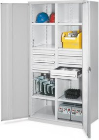 Kappes Schwerlastschrank MMT Mod. 53 aus Stahl mit Vollblechtüren in Grau, B: 100 cm, T: 60 cm, H: 195 cm - Bild 1