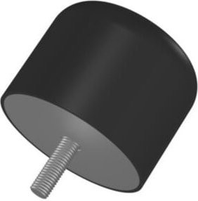 Kran Gummi Puffer Elko mit 1 Gewindebolzen, Farbe: Schwarz, Durchmesser: 160 mm, Höhe: 131 mm, Gewinde: M16x44, NR70 - Bild 1