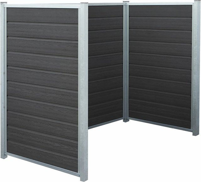 Plus Mülltonnenverkleidung Artura aus WPC in Schiefergrau Anthrazit mit Holzstruktur B: 189 cm, T: 99 cm, H: 142 cm - Bild 1