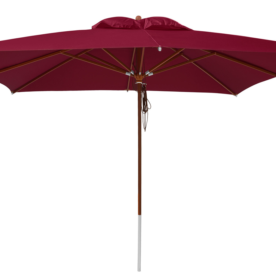 anndora Sonnenschirm eckig Burgundy Dunkelrot mit Winddach und UV-Schutz UPF 50+ B/T: 400 x 400 cm - Bild 1