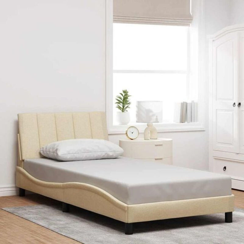 Polsterbett hanko von Vidaxl in Beige aus Stoff, Metall und Holzwerkstoff, B/T: 100 x 200 cm - Bild 1