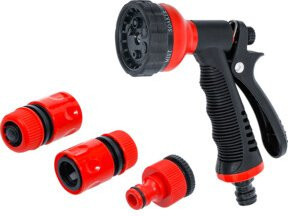 BGS Do it yourself Multifunktions-Garten-Handbrause 70905 in Rot mit 6 Funktionen und 3/4 Zoll Anschluss - Bild 1