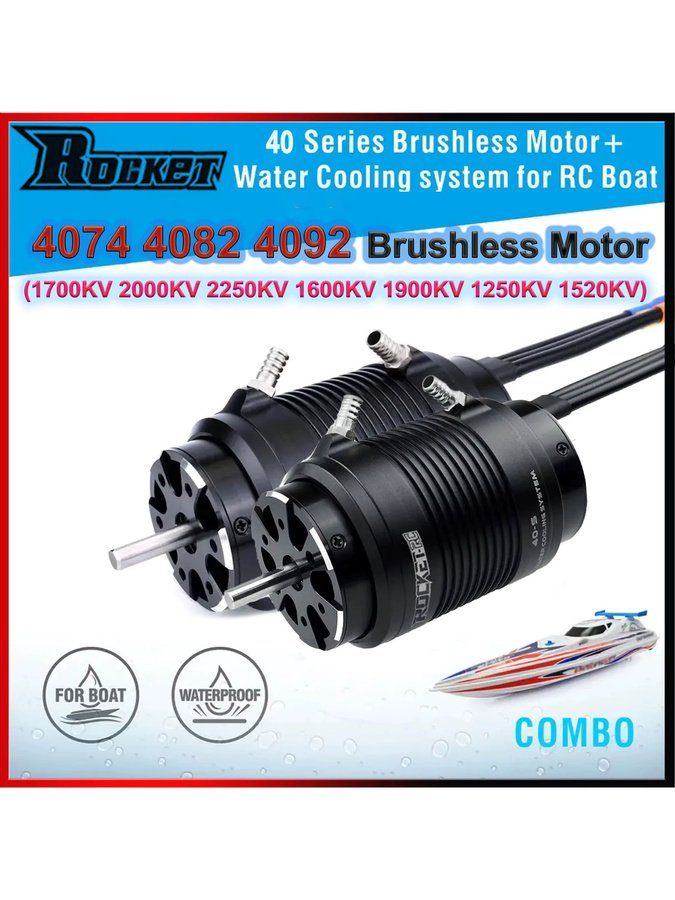 NeebRC Rocket Bürstenloser Motor Wasserkühlung Mantel Combo, Metall, Schwarz - Bild 6