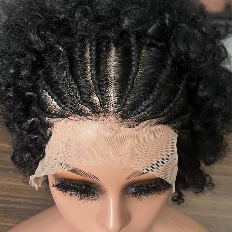 Dula A Hair Echthaar Perücke, Cornrow Afro Spitze Frontal, Damen - Bild 5