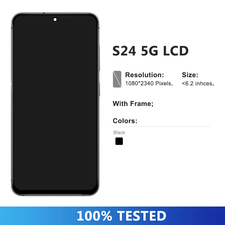 Samsung S24 SM-S9210 TFT Display mit Touchscreen Digitizer Montage und Rahmen in Schwarz als LCD Ersatzteil - Bild 2