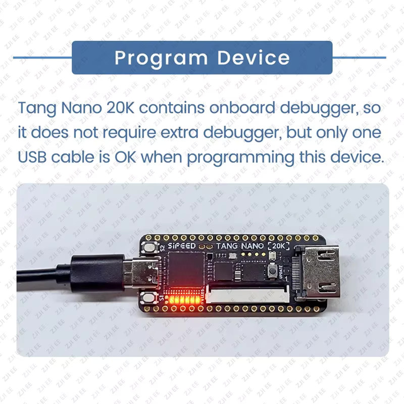 Sipeed Tang Nano 20K FPGA Entwicklungsboard mit RISC-V Linux, 64Mbit SDRAM und schwarzen verlöteten Pins - Bild 2