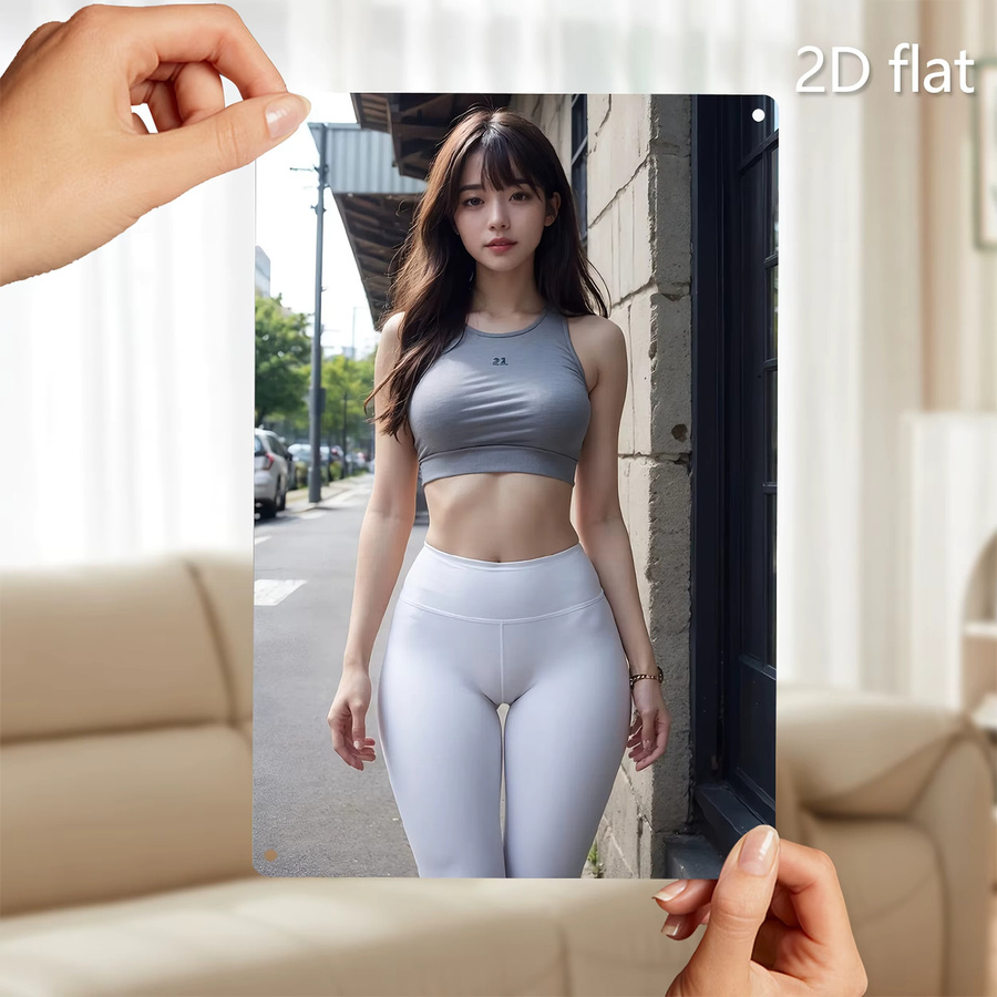 Urban Fitness 2D Metall-Wandkunst von CIFBUY, wetterfeste abstrakte Wanddekoration für Innen und Außen, B: 30,0 cm, H: 20,0 cm - Bild 4