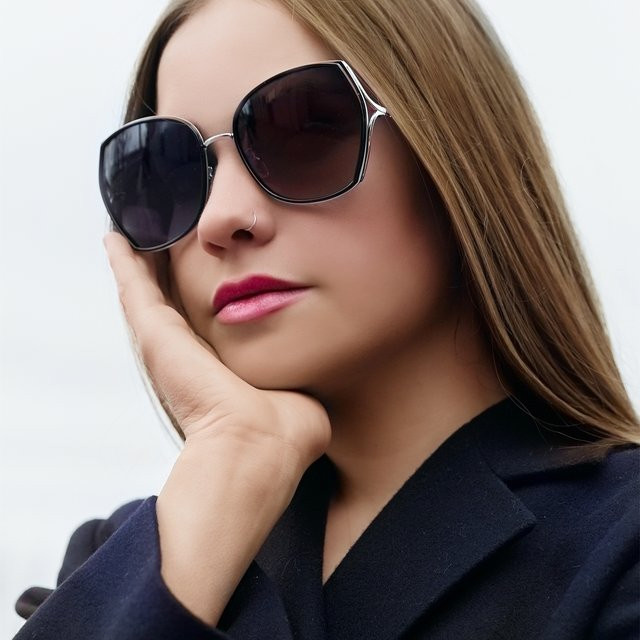 ZENOTTIC Sonnenbrille, Übergroße, Geometrisch, Metall, Damen, Polarisiert - Bild 1