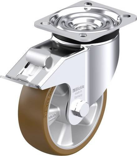 Blickle Stahlblech-Lenkrolle LK-ALB 125K-1-FI in Silber mit 125 mm Rad-Durchmesser und 350 kg Tragfähigkeit - Bild 1