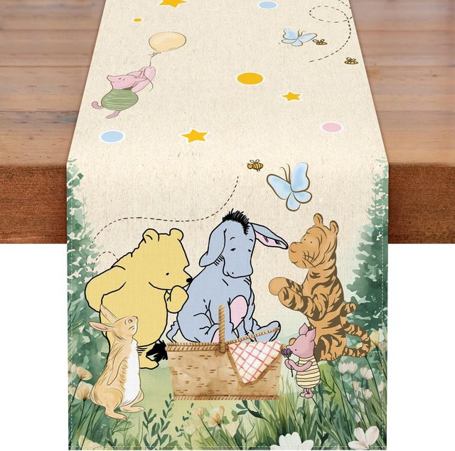 Disney Winnie Pooh Tischdecke für Baby Shower und Geburtstag, beige und mehrfarbig, rechteckig - Bild 1