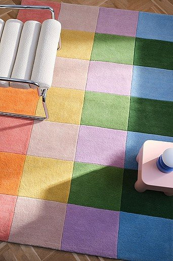 Jotex ALANIS Florteppich handgeknüpft aus Wolle in Multicolour mit geometrischem Design - Bild 1