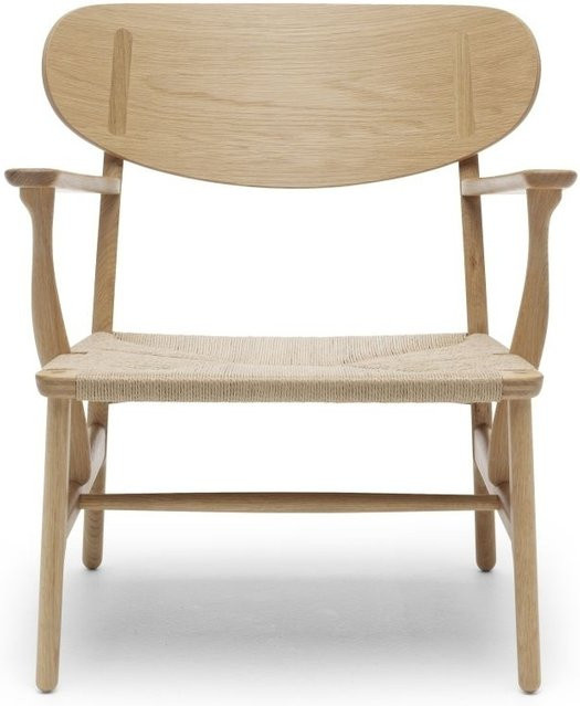 Carl Hansen & Søn CH22 Sessel mit Armlehnen in Beige und Papierkordel-Sitzfläche - Bild 1
